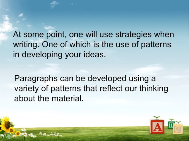 Patterns of paragraph development: Narration, Description & Definition ...
