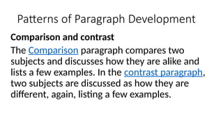 Pattern Paragraph Of Example Patterns of Paragraph Development presentation | PPTX