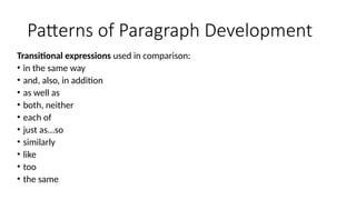 Patterns of Paragraph Development presentation | PPTX