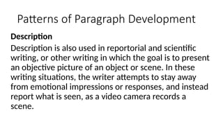 Patterns of Paragraph Development presentation | PPT