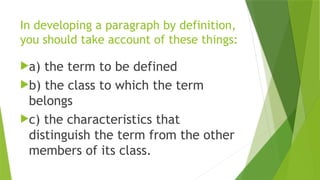 patterns of text development: narration, description, definition ...