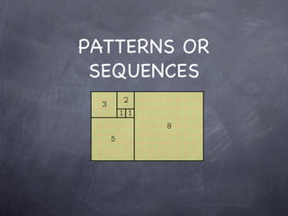 PATTERNS OR
 SEQUENCES
 