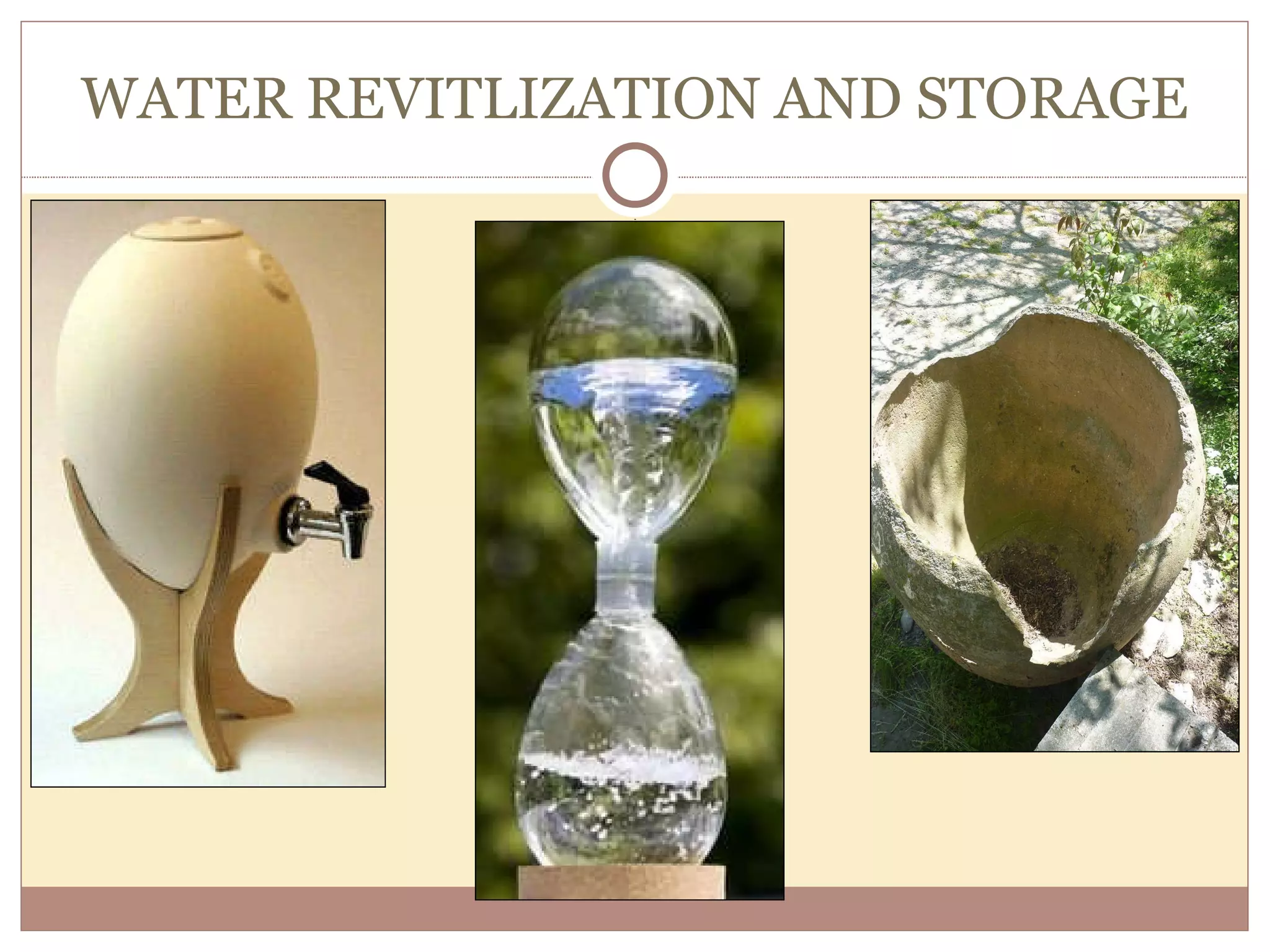 WATER REVITLIZATION AND STORAGE 
