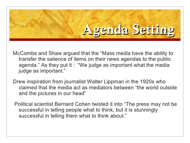 agenda setting of mass media agenda setting of mass media