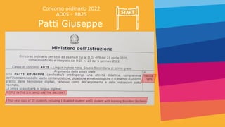 Concorso ordinario 2022
AD05 - AB25
Patti Giuseppe
 