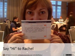Jeﬀ	
  Pa'on	
  &	
  Associates,	
  jeﬀ@jpa'onassociates.com,	
  twi'er@jeﬀpa'on
Say	
  “Hi”	
  to	
  Rachel
45
 