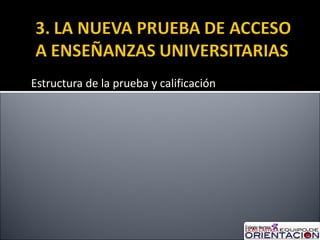 Estructura de la prueba y calificación 
