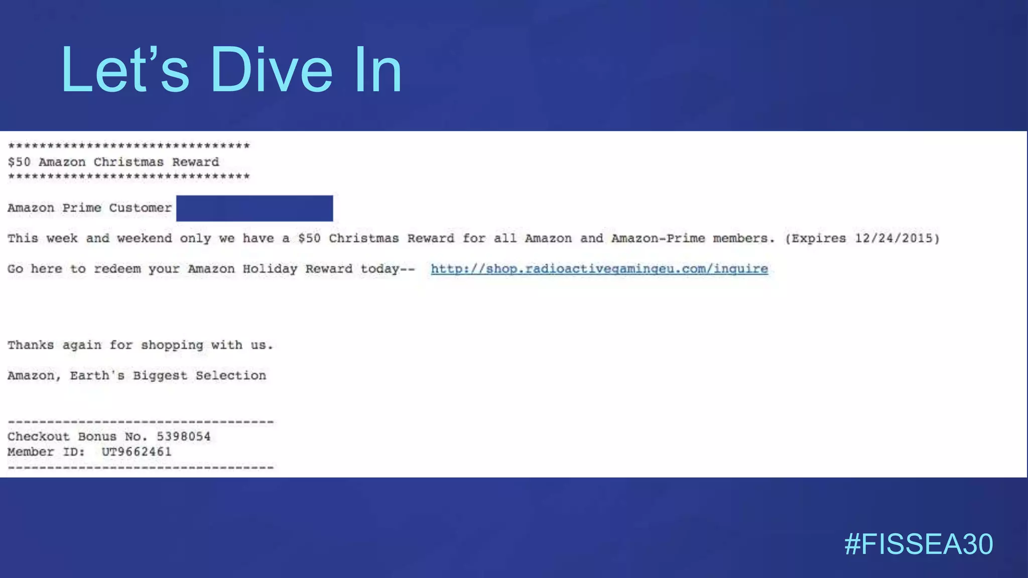 Let’s Dive In
#FISSEA30
 