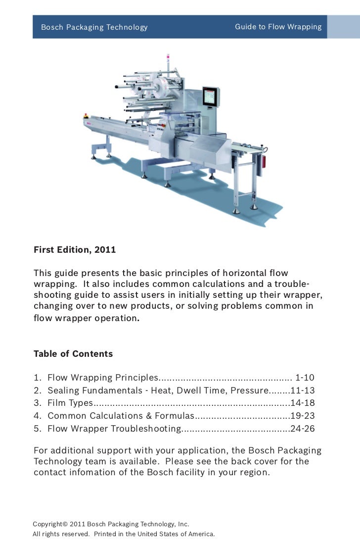 Bosch Guide To Flow Wrapping
