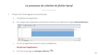 Le processus de création du fichier hprof
1. Création d’un fichier hprof via Android Studio
a. Compilation de l’applicatio...