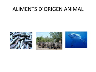 ALIMENTS D´ORIGEN ANIMAL
 