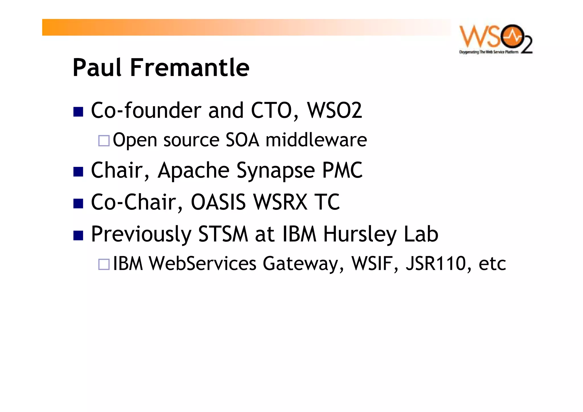 Paul Fremantle Restful SOA Registry