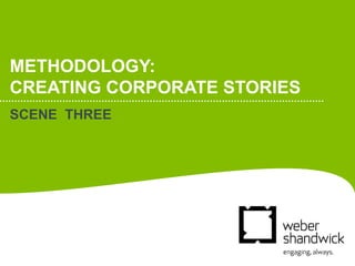 METHODOLOGY:
CREATING CORPORATE STORIES
SCENE THREE
 