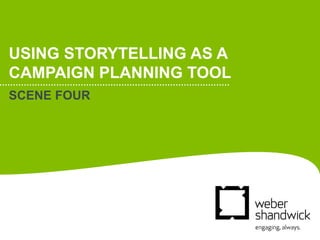 USING STORYTELLING AS A
CAMPAIGN PLANNING TOOL
SCENE FOUR
 