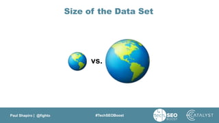 Paul Shapiro | @fighto #TechSEOBoost
Size of the Data Set
vs.
 