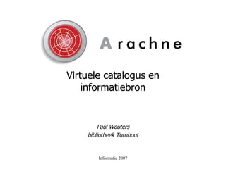 Virtuele catalogus en informatiebron Paul Wouters bibliotheek Turnhout 