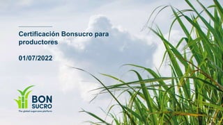 Certificación Bonsucro para
productores
01/07/2022
 