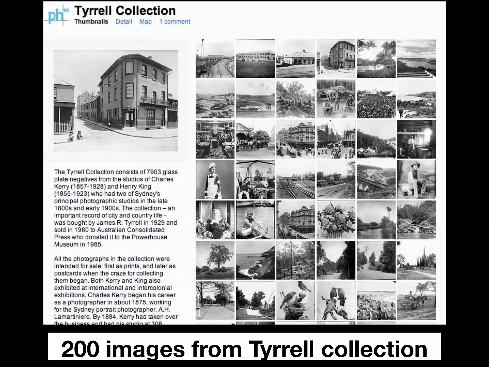 200 images from Tyrrell collection
 