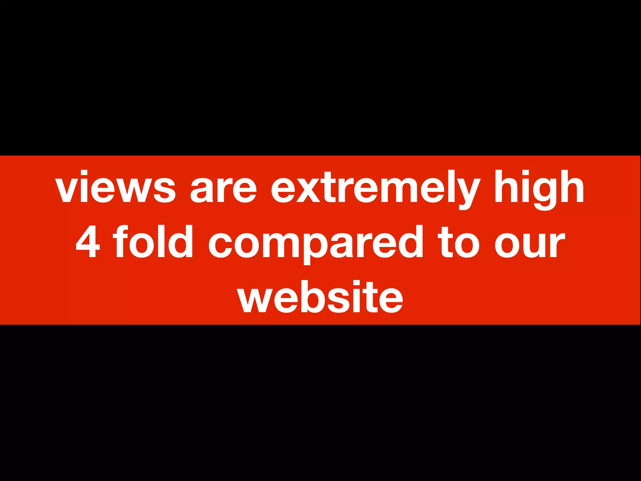 views are extremely high
 4 fold compared to our
         website
 