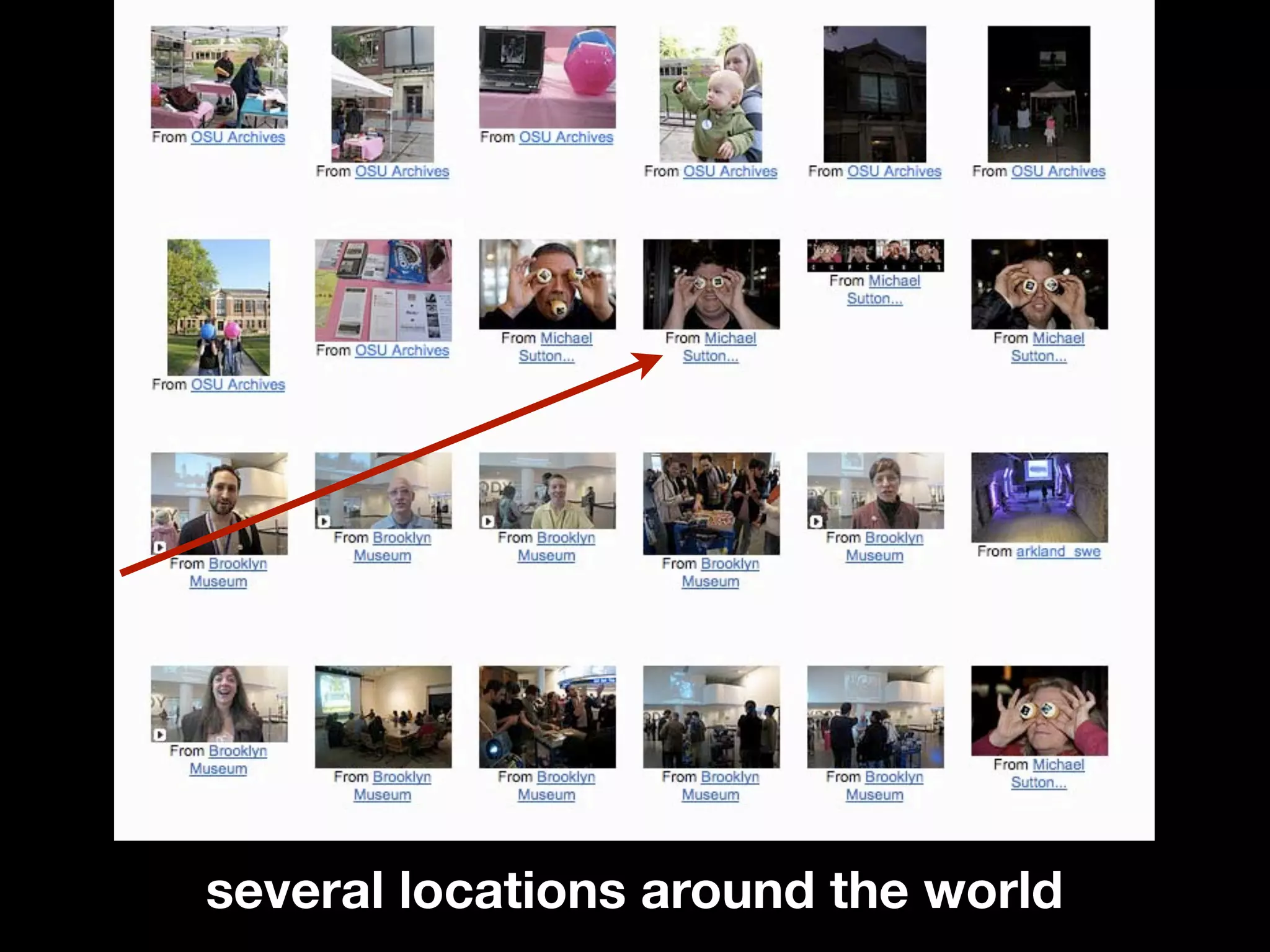 several locations around the world
 