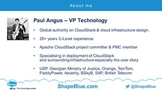 C l i c k t o e d i t
The Cloud Specialists
ShapeBlue.com @ShapeBlue
Paul Angus – VP Technology
• Global authority on Clou...