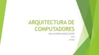 ARQUITECTURA DE
COMPUTADORES
PAULA ANDREA OVIEDO CASTRO
10-6
CNYEA
 