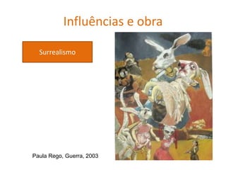 Paula Rego, Guerra, 2003
Surrealismo
Influências e obra
 