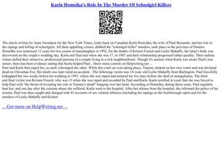 Paul Bernardo &Amp; Karla Homolka | PPT