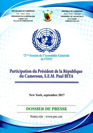 Paul Biya - Président du Cameroun - Le Président Paul BIYA à la 72ème Assemblée Générale des Nations Unies