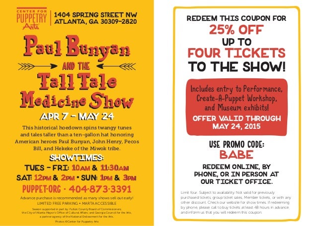 paul bunyan 5x7 flyer flyers ticket office phone number