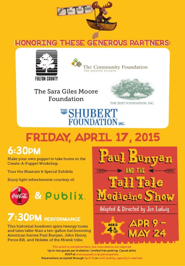 paul bunyan patron appreciation party invite