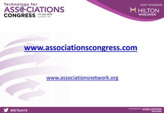 HOST SPONSOR
#ACTech15
ORGANISED BY
www.associationsnetwork.org
www.associationscongress.com
 