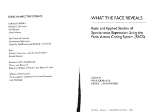 Paul ekman & erika l. rosenberg - what the face reveals basic applied studies of spontaneous expression using facts