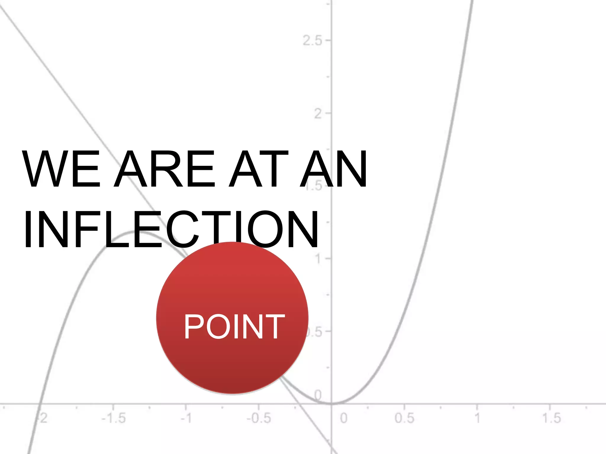 WE ARE AT AN
INFLECTION
     POINT
 