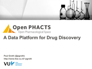 A Data Platform for Drug Discovery
Paul Groth (@pgroth)
http://www.few.vu.nl/~pgroth
 