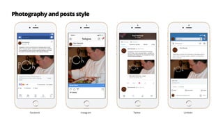 Photography and posts style
Paul Hancock
Sponsored
Typography is the art and technique of arranging type to make
written language legible, readable and appealing when displayed.
The arrangement of type involves selecting typefaces, point size,
line length, line-spacing (leading), letter-spacing (tracking),
Typography is the art and technique of
arranging type to make written language
legible.
Contact
12 comments 22 shares3.4K
Paul Hancock
Sponsored
Paul Hancock @paulhancock
Typography is the art and technique of arranging
type to make written language legible, readable and
appealing when displayed. The arrangement of type
involves selecting typefaces.
Paul Hancock @paul hancock
Paul Hancock
27 Tweets
34 Following 93 Followers
Tweets Tweets & replies Media Likes
$99 Teeth Whitening + Exam
selﬁesmilesdental.com
4 2 3
Paul Hancock
Leave your thoughts here... Post@
Title here
website here
2 Likes 1 Comment
Typography is the art and technique of arranging type to
make written language legible, readable and appealing
when displayed.
Facebook Twitter LinkedinInstagram
 