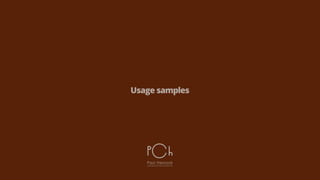 Usage samples
 