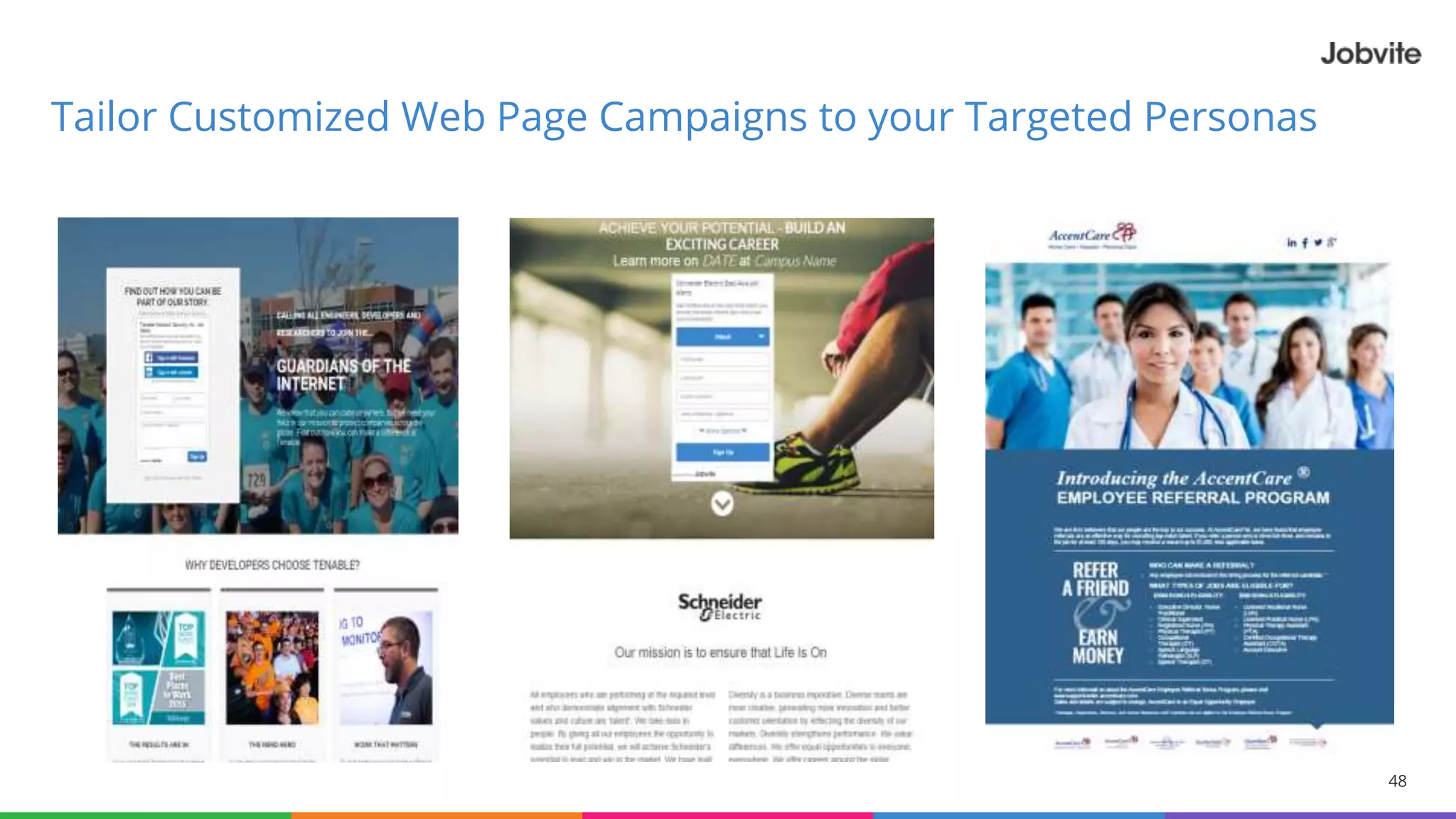 48
Tailor Customized Web Page Campaigns to your Targeted Personas
 