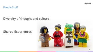 Diversity of thought and culture
Shared Experiences
36
People Stuff
 