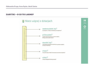 Aleksandra Krupa, Anna Kącka, Jakub Zasina
zabytki – o co to larmo?
 