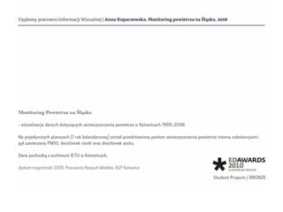 Dyplomy pracowni Informacji Wizualnej | Anna Kopaczewska, Monitoring powietrza na Śląsku, 2008
 
