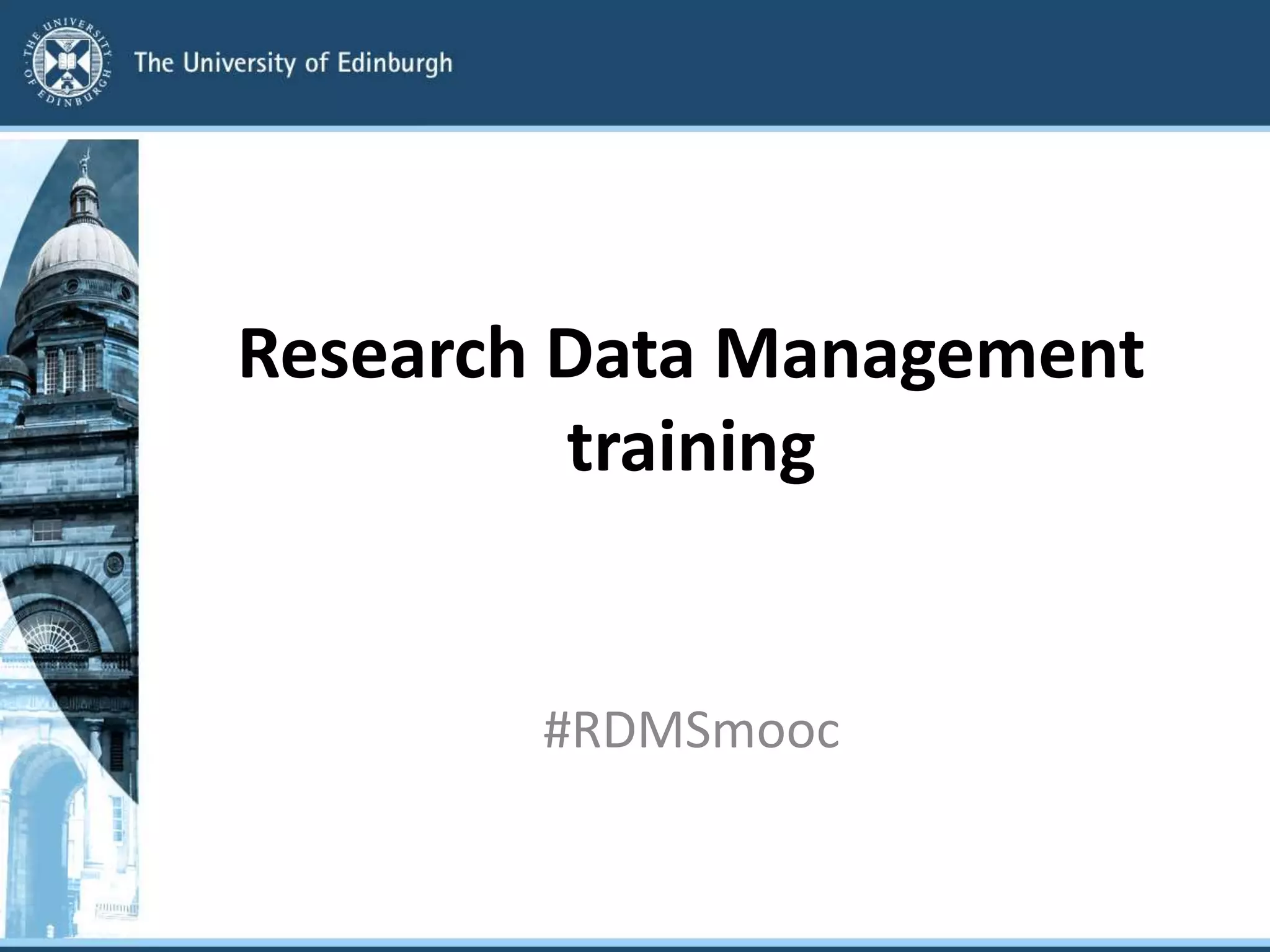 Research Data Management training with Open Educational Resources | PPT