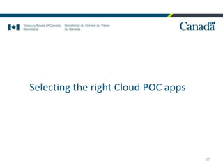 Selecting the right Cloud POC apps
27
 