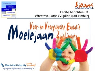 p.jungbluth@maastrichtuniversity.nl
Eerste berichten uit
effectevaluatie VVEpilot Zuid-Limburg
 