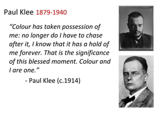 “ Colour has taken possession of me: no longer do I have to chase after it, I know that it has a hold of me forever. That ...