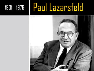 1901 - 1976   Paul Lazarsfeld
 