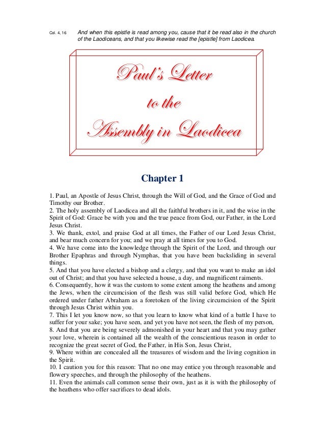Paul's letter to Laodicea
