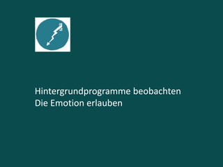 Hintergrundprogramme beobachten
Die Emotion erlauben
 