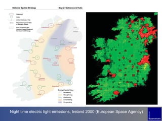 Night time electric light emissions, Ireland 2000 (European Space Agency) 