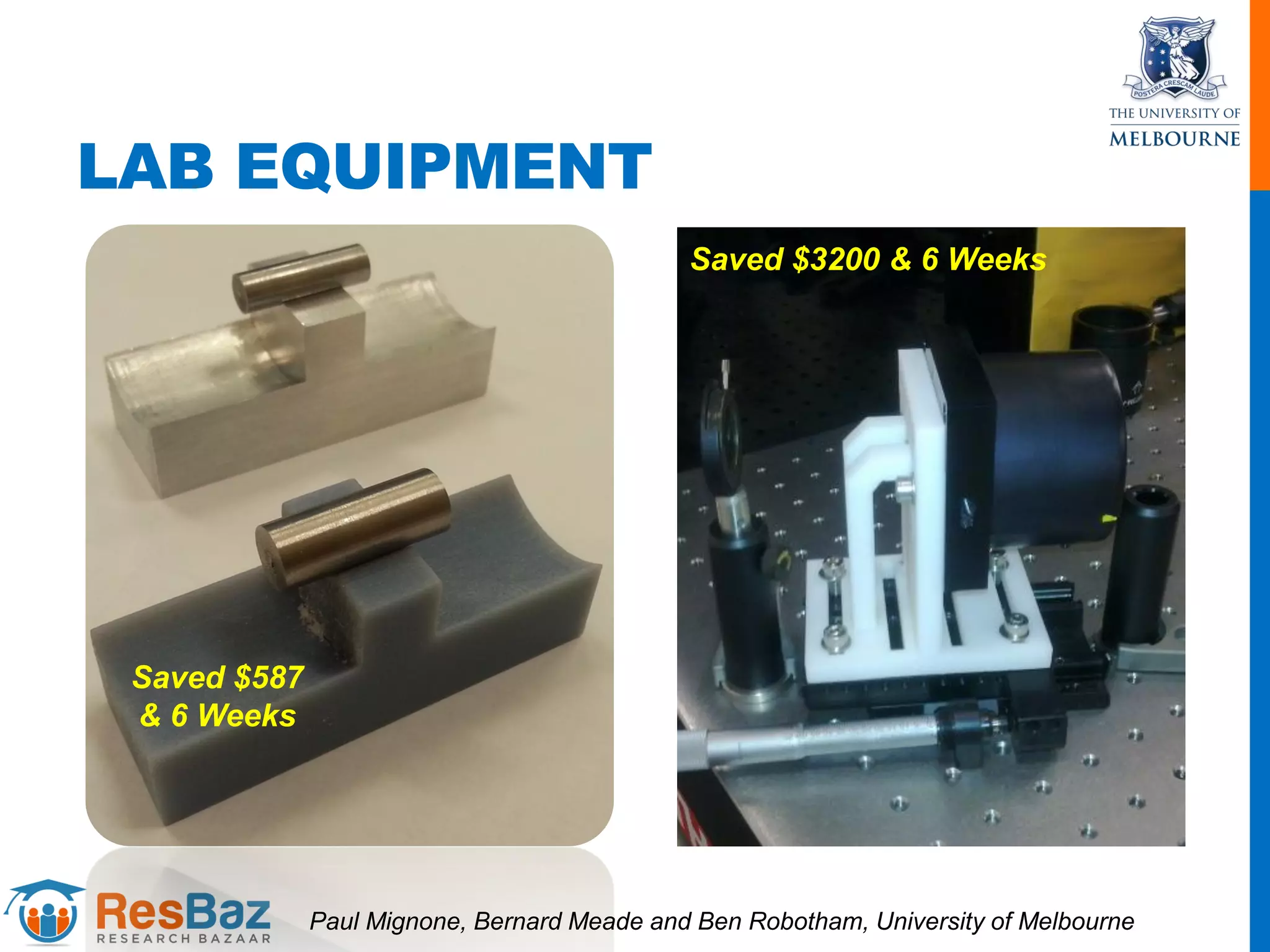 LAB EQUIPMENT
Paul Mignone, Bernard Meade and Ben Robotham, University of Melbourne
Saved $587
& 6 Weeks
Saved $3200 & 6 Weeks
 
